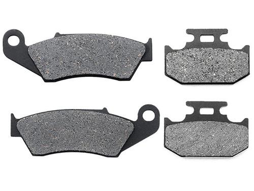 Front + rear carbon kevlar organic nao brake pads for 1996-2011 suzuki dr 650