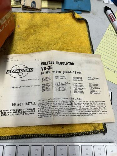 Nos standard plus vr-35 12 volt voltage regulator mustang ford fairlane cougar