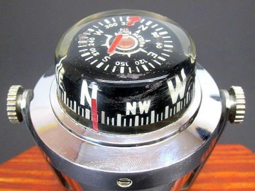 Vintage aqua meter nautical marine compass w/mounting bracket