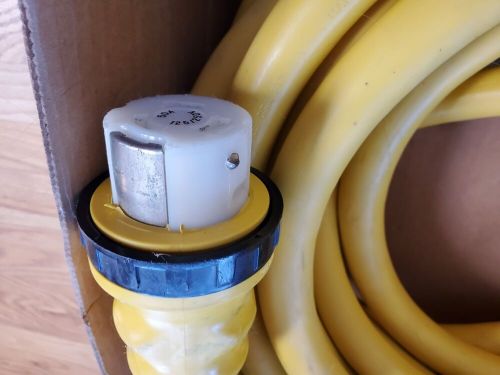 Marinco 50a amp shore power cord plus cord set 50 ft  125v marine yellow