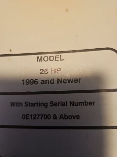 1996 and newer  force  25 hp service manual