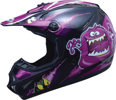 Gmax gm46x-1 kritter ii/2 offroad/motocross youth  helmet,purple/black,small/sm