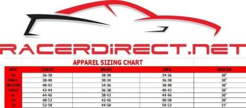 Racerdirect racing 2-piece suit sfi 3.2a/1  rdn-10041-2x/rdn-10042-2x