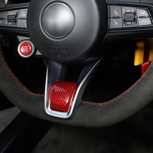 Red 3k carbon fiber steering wheel chin cover trim for alfa romeo giulia/stelvio