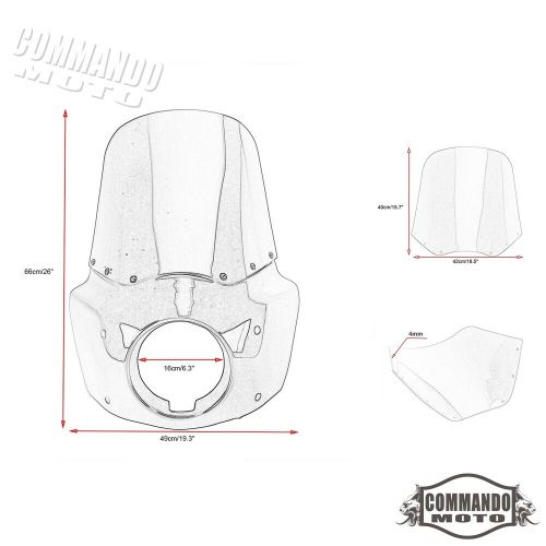 Club style headlight fairing + 15&#034; windshield for harley dyna fxd fxdb fld 06-17