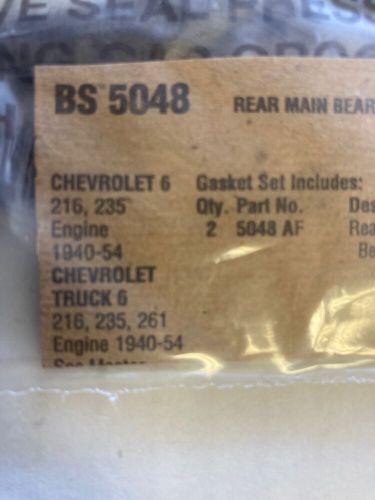 #bs 5048 fel-pro 1940-54 chevy 6 cylinder 216, 235, 261 rear main bearing set