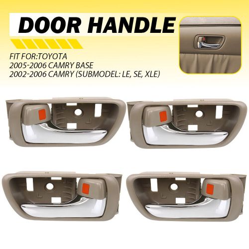 4pcs door handle set for toyota 2002-2006 camry with beige bezel front or rear