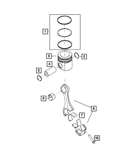 Genuine mopar engine piston 68447759aa