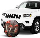 Red mushrooms print tires cover customized wheel cover fits tire for many