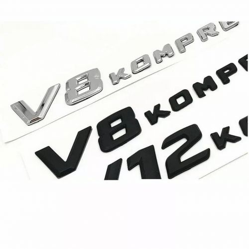 2 x chrome letter v8 kompressor badge badge logo amg sticker