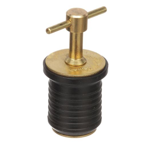 Drain plug t-handle brass 1&#034; diameter marine plumbing industrial fittings