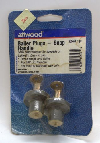 Bailer boat plugs snap handle by attwood 2 pack 5/8&#034;