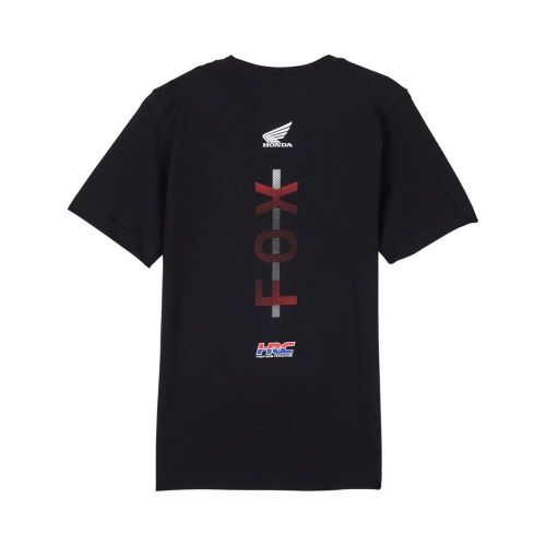 Fox racing yth fox x honda ss tee (black) (youth small) 32295-001-ys