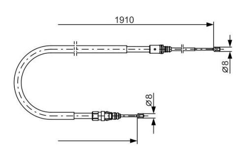 Handbrake cable fits peugeot 208 mk1 1.4 rear 12 to 19 hand brake parking bosch