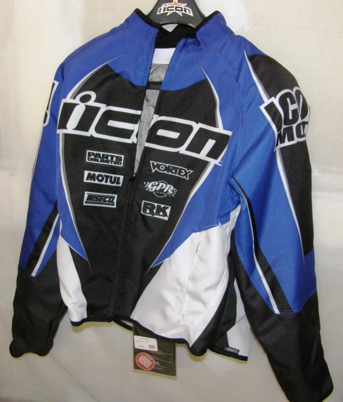 **new** icon hooligan ux jacket blue - lg large - 2820-1165 with icon tag