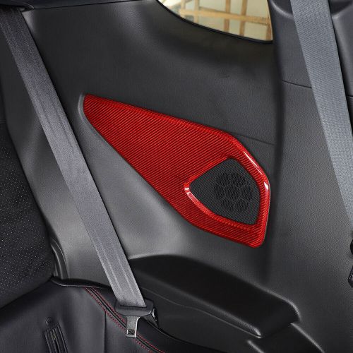 Red carbon fiber door loud speaker trim cover decorate for subaru brz 2022