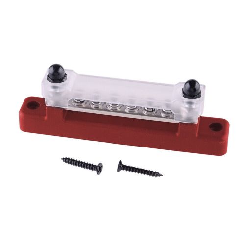 Red 12v rv boat 6 post busbar ground rail power distribution block acc ）