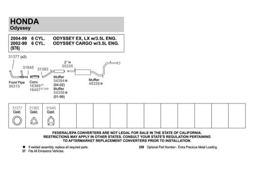 Walker 31645 - perforated metal with fiber core and metal fire ring 3-bolt