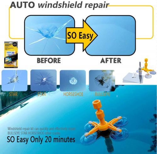 Car windshield repair kit window glass crack repair tool chips scratch resin new