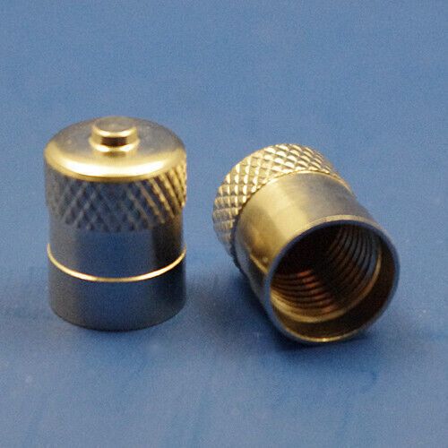 Vintage/classic car chrome tyre valve caps - plain top: 2 pack