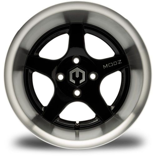 Modz 14&#034; maverick machined black 14x10 - golf cart wheel