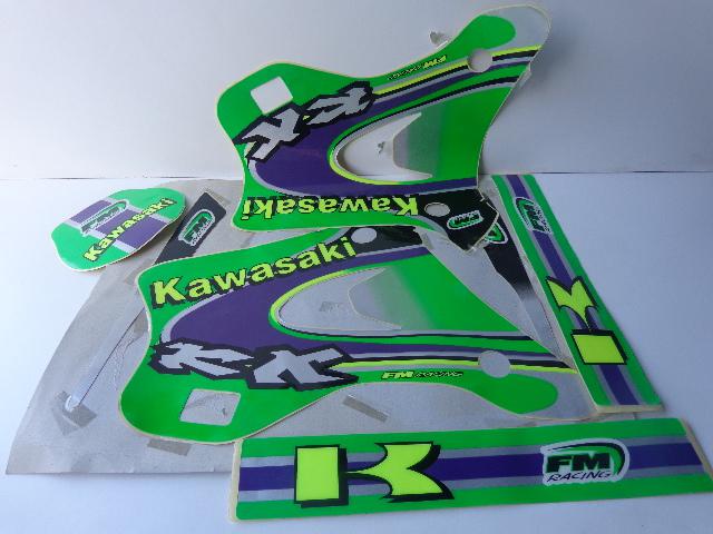 Decals and seat cover kawasaki kx motocross.