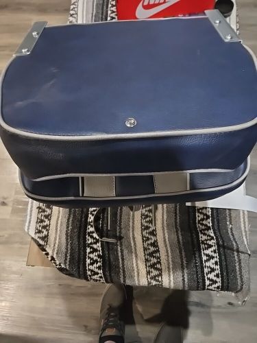 Folding fishing boat seats blue with white strip