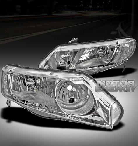 2006-2011 honda civic sedan 4dr crystal jdm chrome headlight 2007 2008 2009 2010