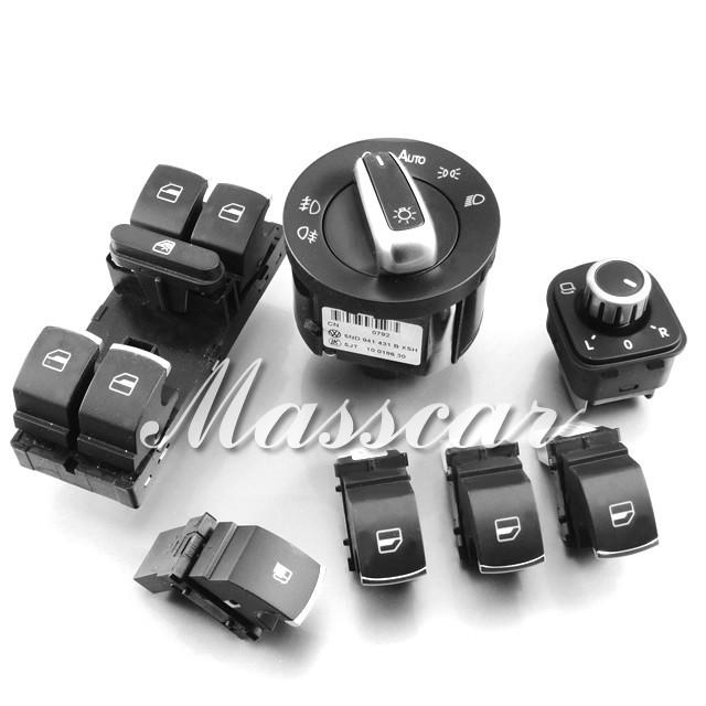 7pcs a set chrome switch control for vw passat cc b6 golf jetta mk5 mk6