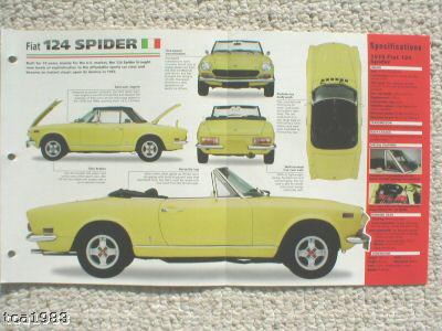 1973 / 1974 / 1975 fiat 124 spider imp brochure