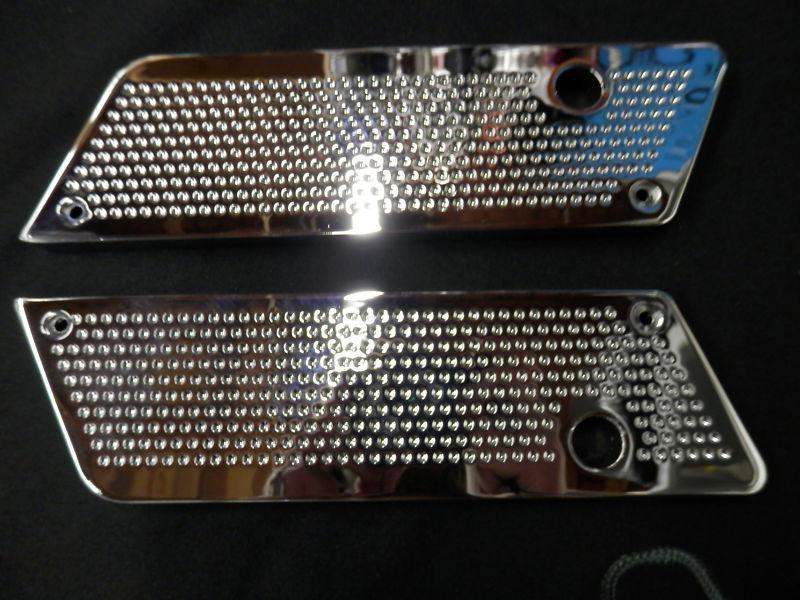 Chrome saddlebag latches - custom machined dimple design