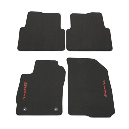 12-13 sonic premium carpet floor mat kit front & rear w/sonic logo oem  95918875