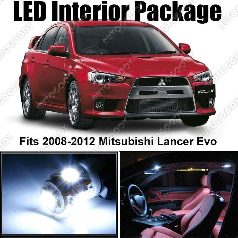 6 x white led lights interior package deal lancer evo x