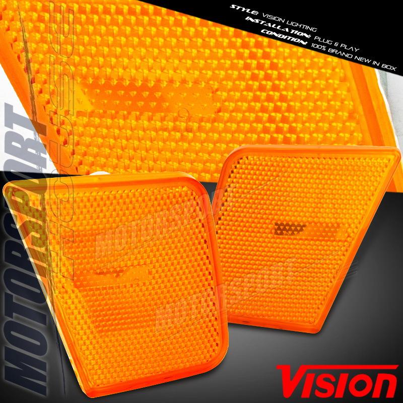 New vision 2005-2007 jeep liberty amber bumper signal side marker lights lh+rh 