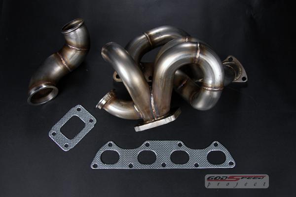 Civic integra b16 b18 dohc t3 t3t4 t4e equal length turbo manifold 2.5" downpipe