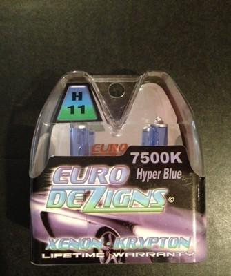 7500k hyper blue h11/9005 xenon hid high low beam headlights superwhite combo