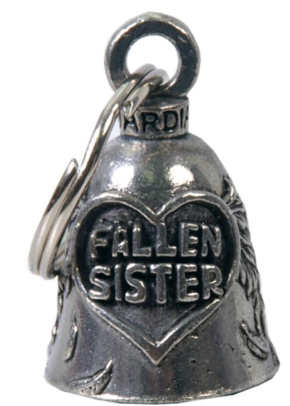 Fallen sister spirit motorcycle guardian bell pewter memorial wings new