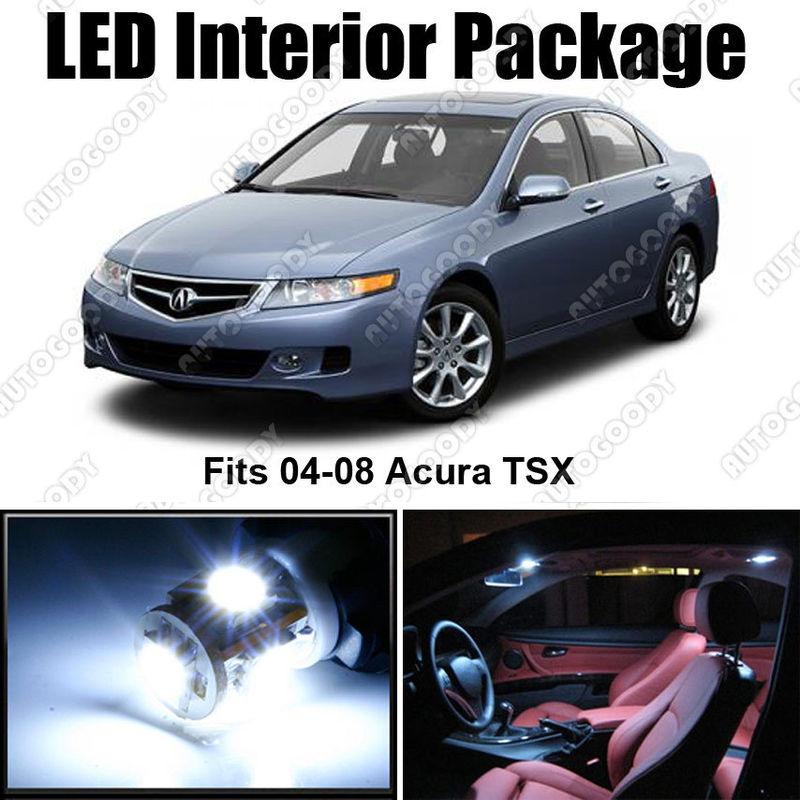 6 x white led lights interior package deal acura tsx