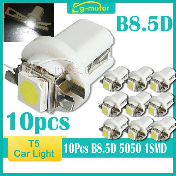 10x t5 b8.5d 5050 smd led light bulb car indicator side dashboard lamp 12v white