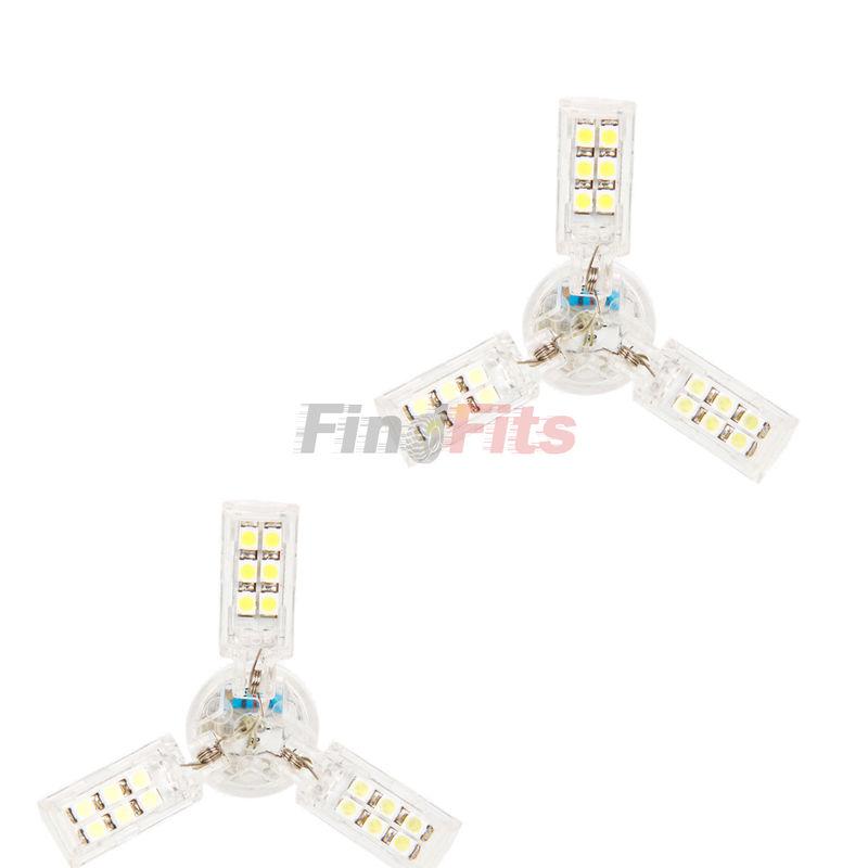 2pc 3157 3 spoke arm spider lite red 24 smd led tail brake signal light bulb 12v