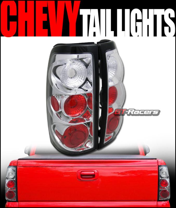 Euro chrome altezza tail lights brake lamps l+r 2003-2006 chevy silverado pickup