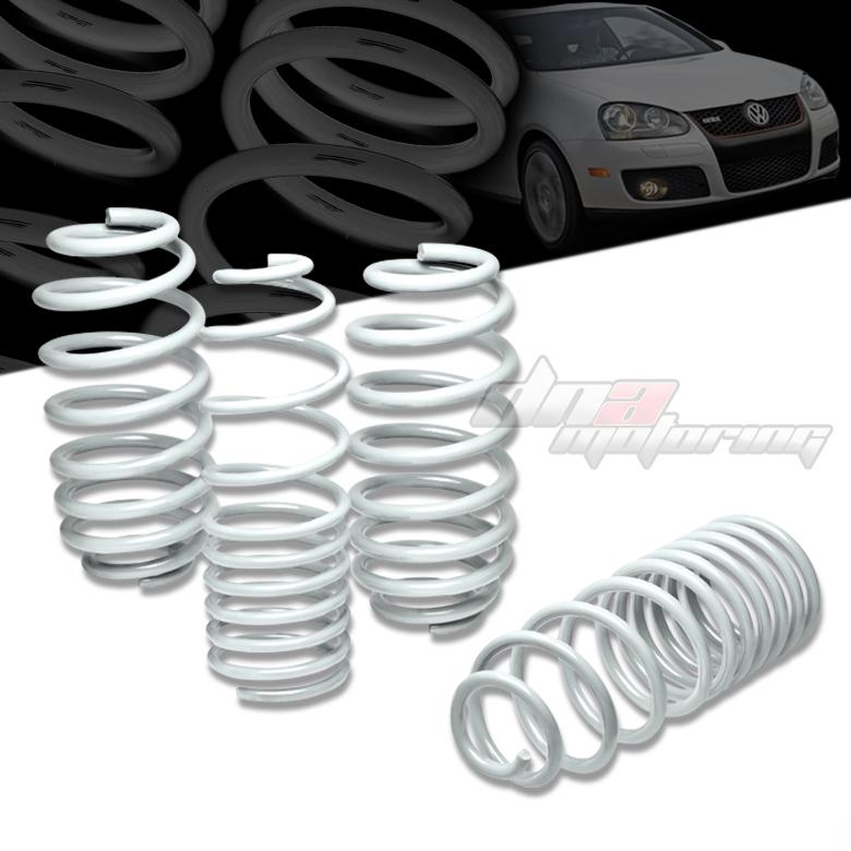 Jetta/golf/gti/a3 1.8"drop suspension white lowering spring 290f/240r(lb) racing