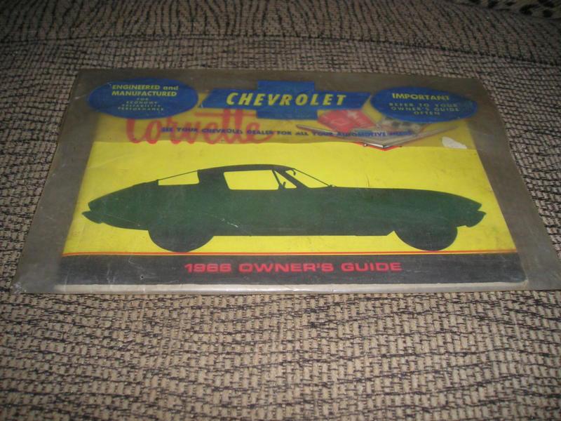 1966 original 1st edition corvette owners manual + bag