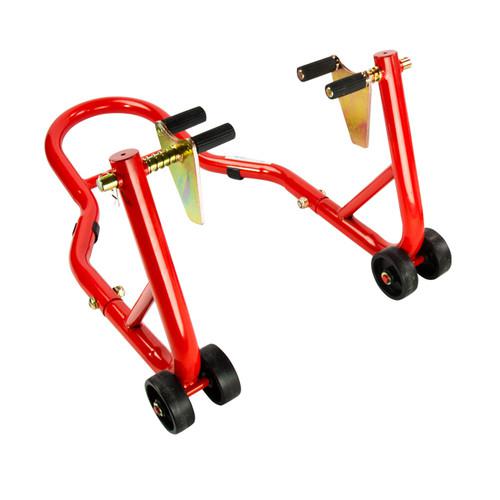 Front fork lift paddock motorcycle stand for import sports racing street bikes