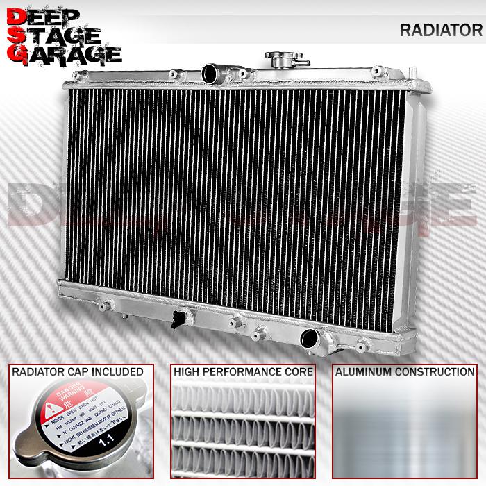 Aluminum racing dual core 2-row cooling radiator 97-01 honda prelude h22a4 mt