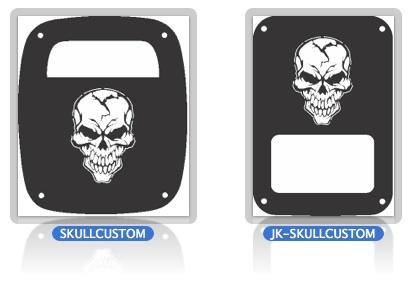 Jeep tail light covers skull cj yj tj jk models black new decorative