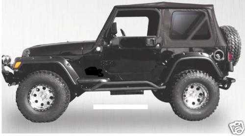 68835 1997-06 jeep wrangler black complete soft top w/ hardware tinted windows