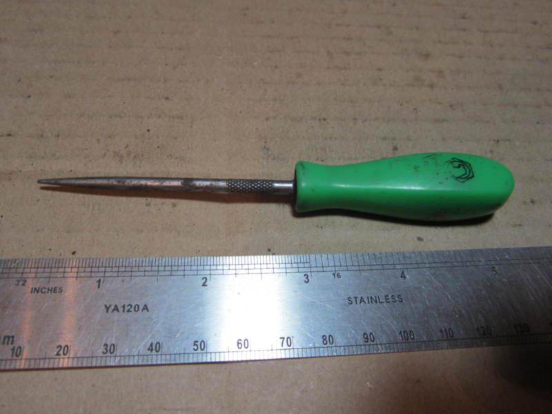 Matco tools straight mini pick green hard handle screwdriver