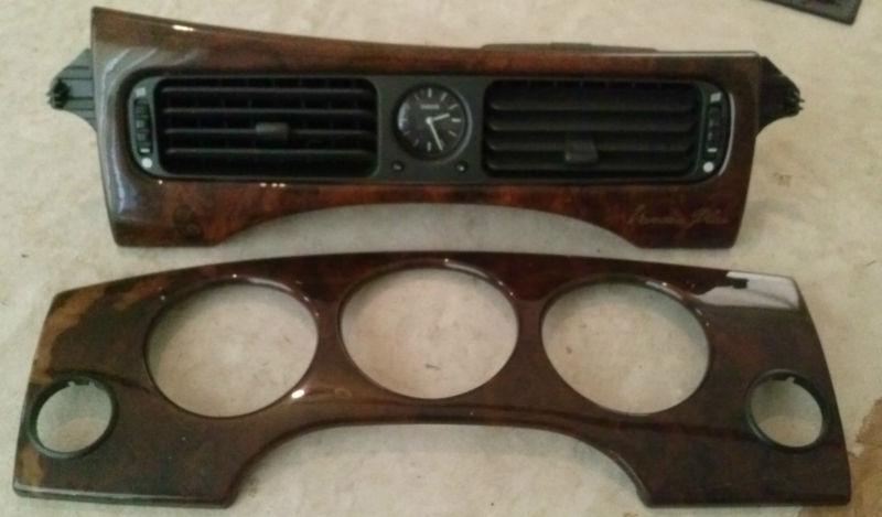 98-03 jaguar xj8 center woodgrain dash bezel trim vanden plas ac vents & clock