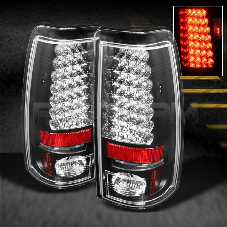 Black 99-02 silverado 99-03 sierra philips-led perform tail lights rear lamps